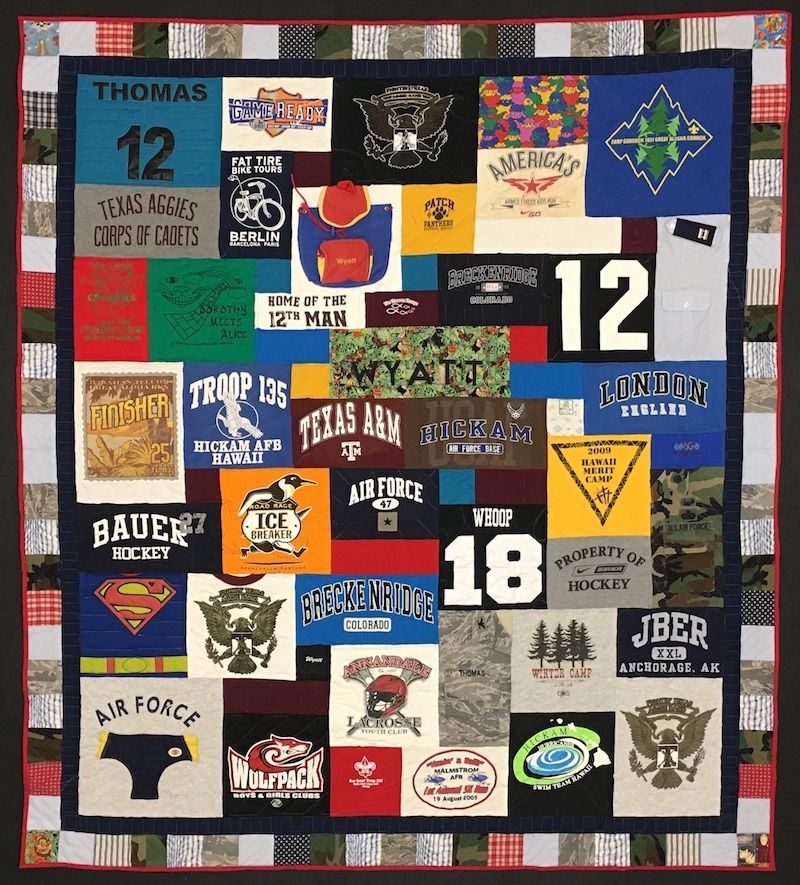 Photographs of Tshirt quilts